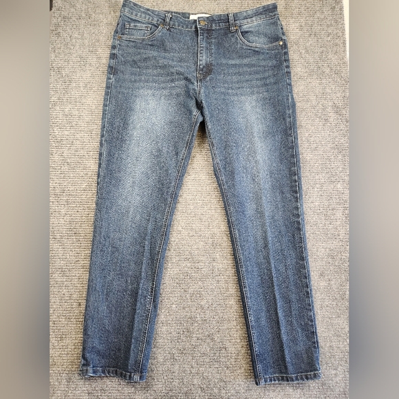 Refinery Republic Jeans Men 38 x 32 Slim Fit Straight Leg Faded Blue Medium Wash - Picture 1 of 12